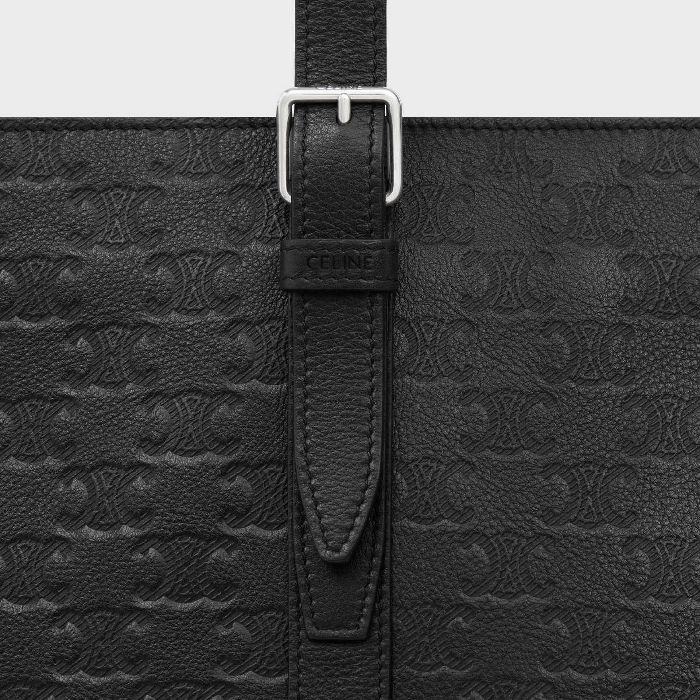 CELINE CABAS WITH BUCKLE in Calfskin with triomphe embossed 113743FQU.38SI