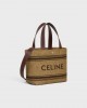 CELINE Mini Cabas in Textile with raffia effect and calfskin 116992FRY.02NU