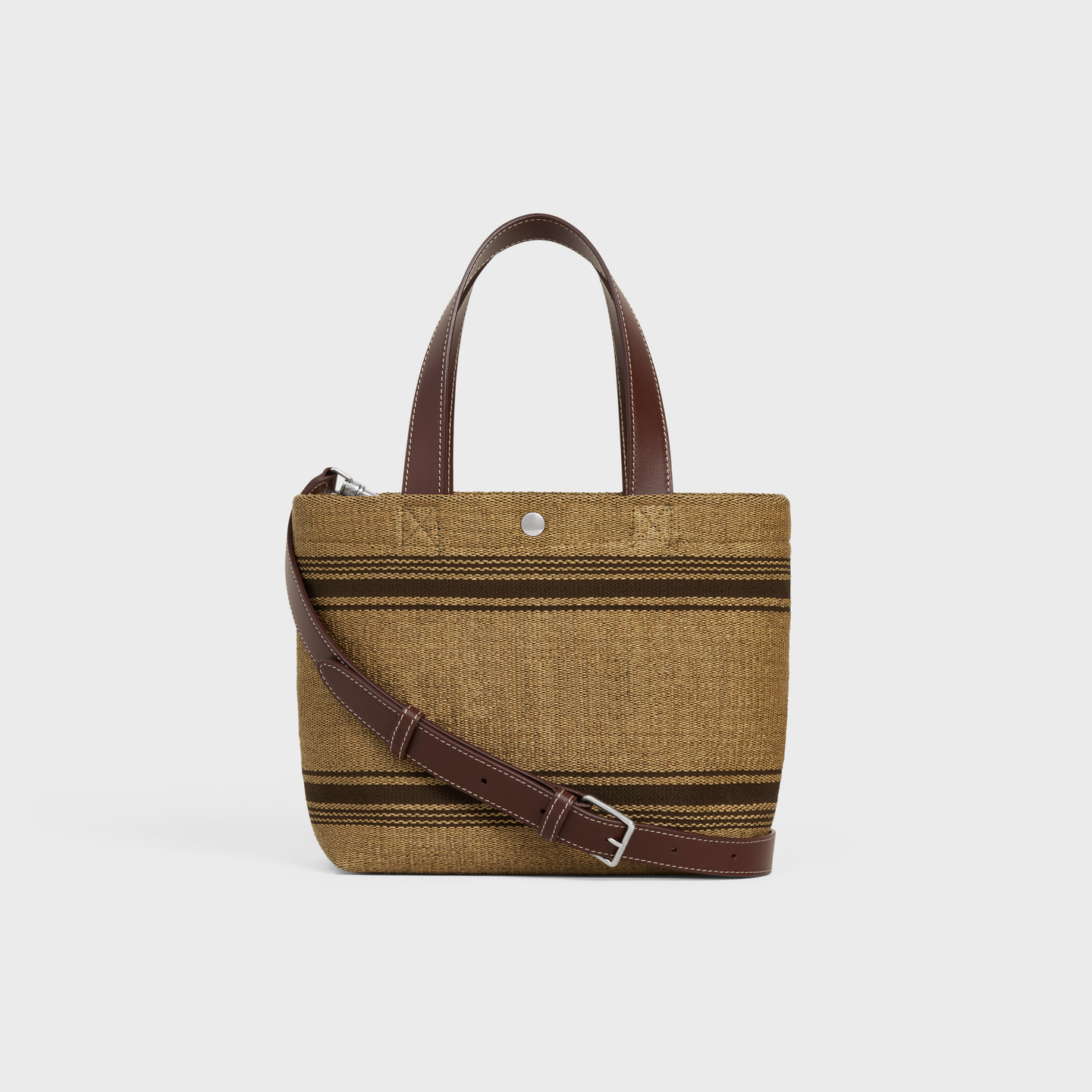 CELINE Mini Cabas in Textile with raffia effect and calfskin 116992FRY.02NU