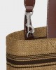 CELINE Mini Cabas in Textile with raffia effect and calfskin 116992FRY.02NU