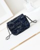 CHANEL 22A Blue Letter Sequins CF Mini AS3268 12cm