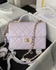 CHANEL Sheepskin Purple AS4957 Bag 17x21x8.5cm