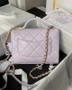 CHANEL Sheepskin Purple AS4957 Bag 17x21x8.5cm