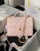 CHANEL Lambskin Pink AS4957 Bag 17x21x8.5cm