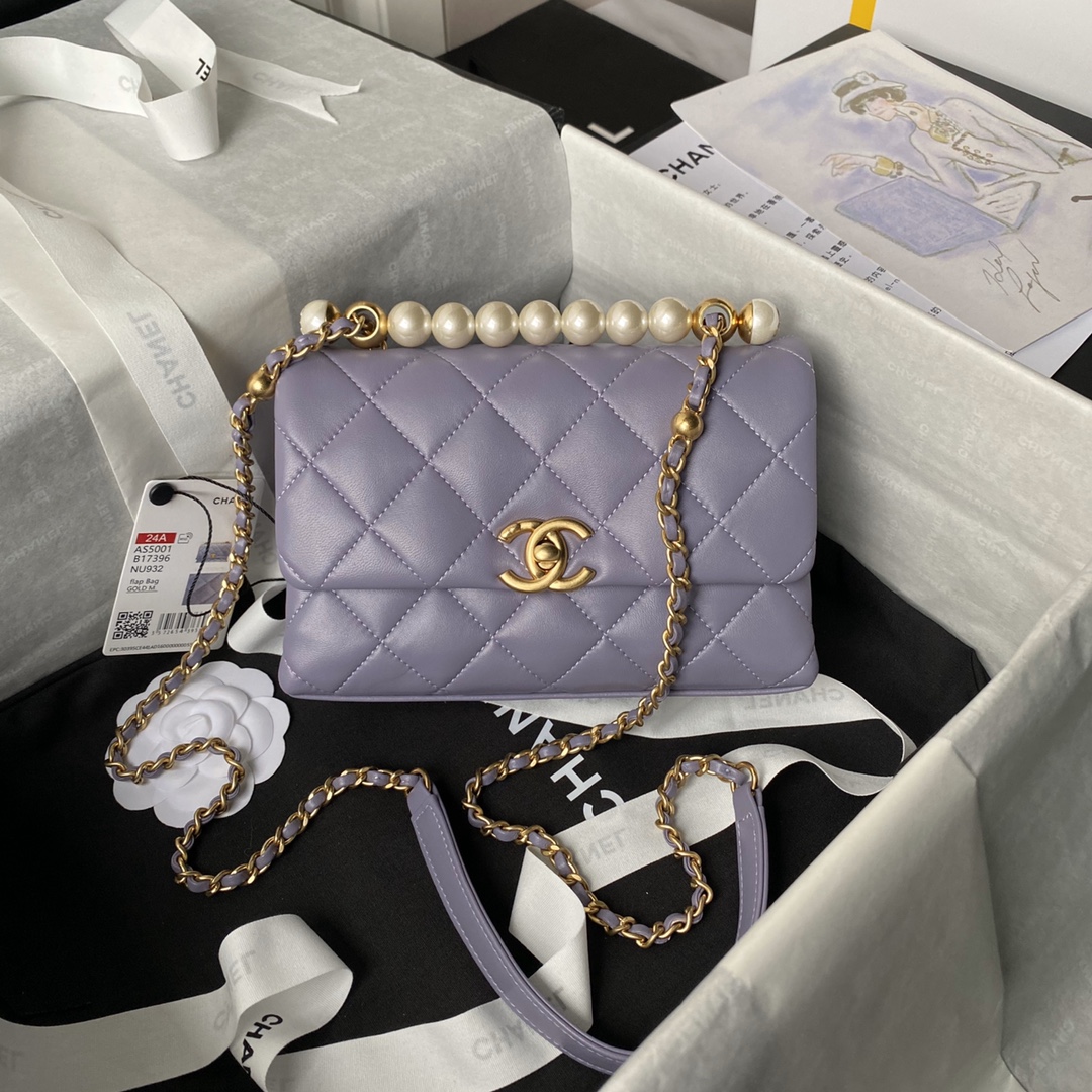 CHANEL 24A Handcrafted Pearl Bag AS5001 12.5x19x7cm