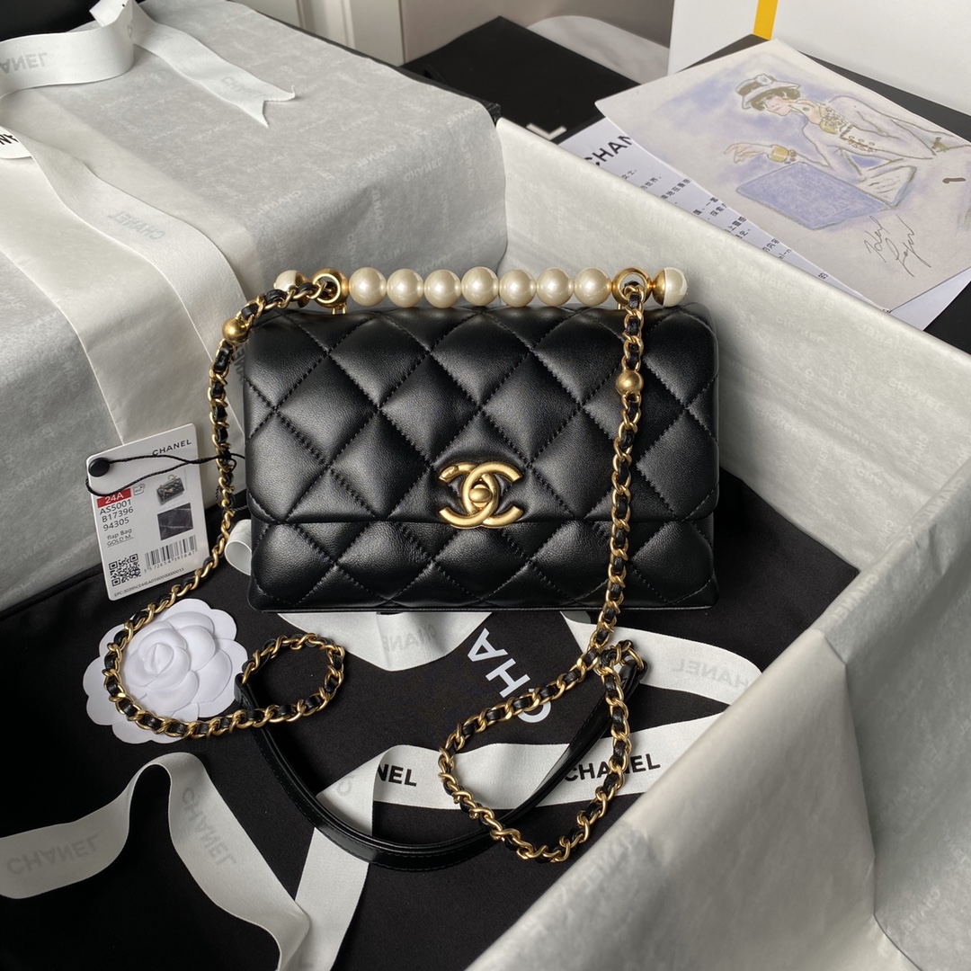 CHANEL 24A Handcrafted Pearl Bag AS5001 12.5x19x7cm