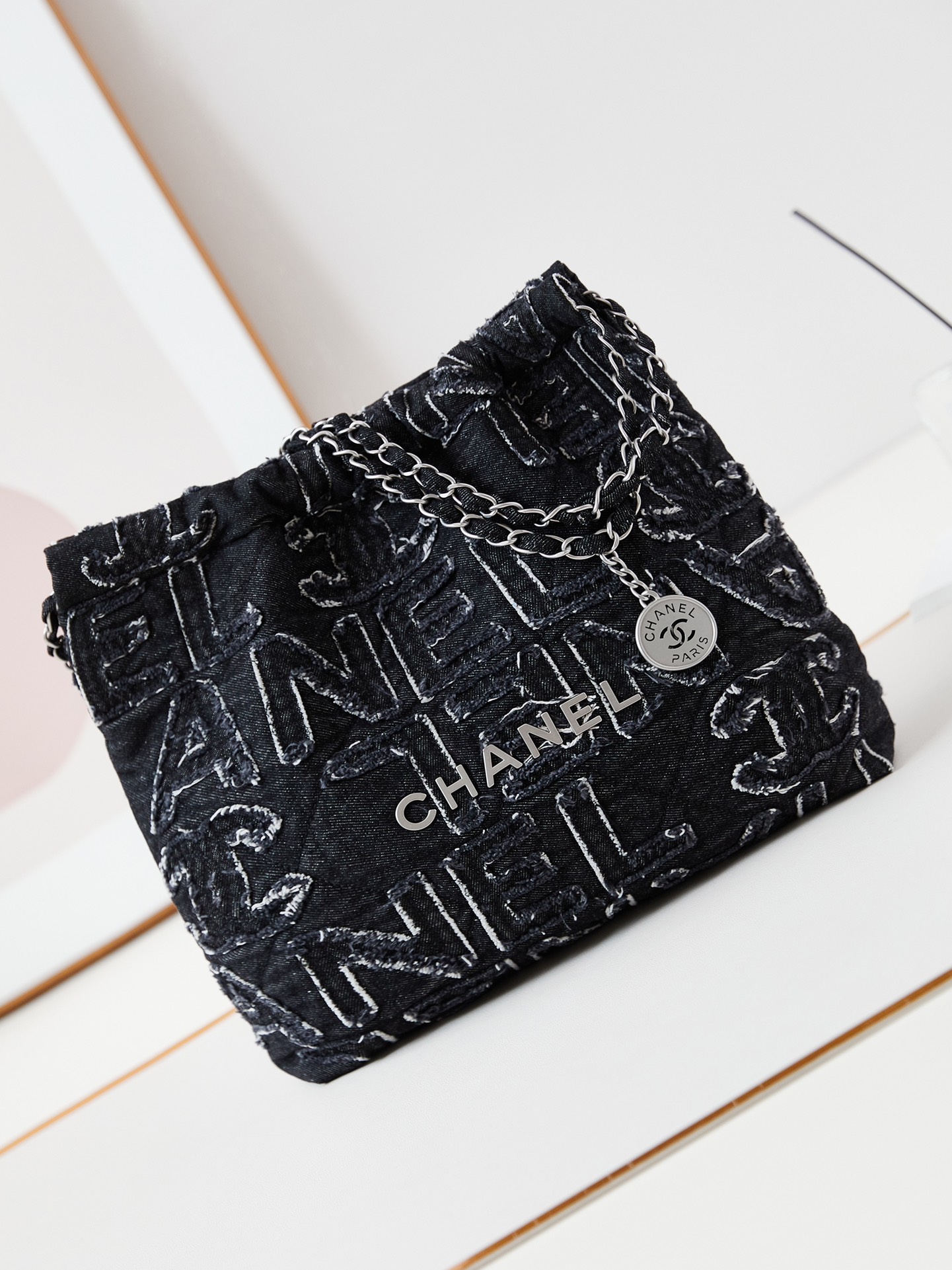 CHANEL Small Denim 22 Bag AS3260 35x37x7cm