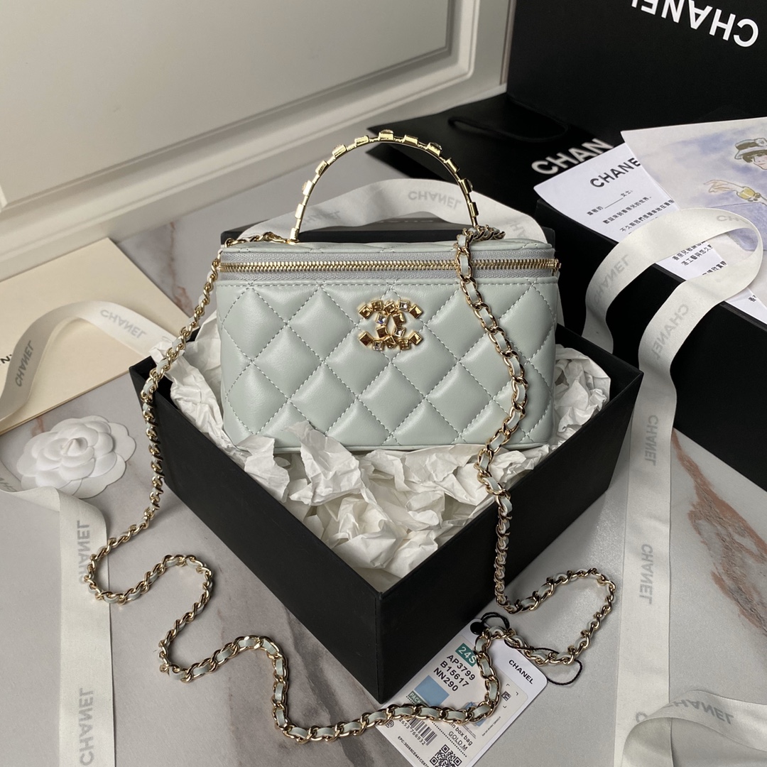 CHANEL 24P Rhinestone Handle Bag AP3799 17cm