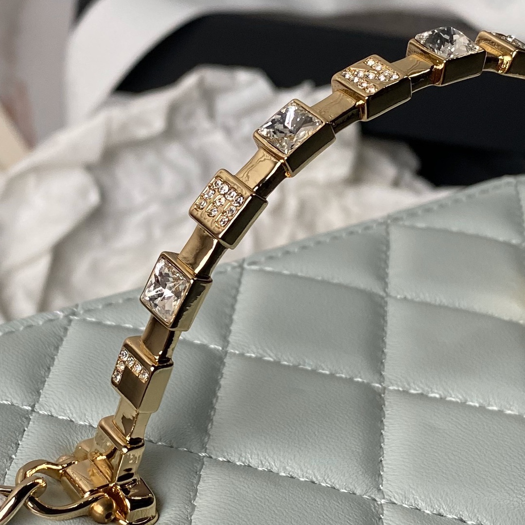 CHANEL 24P Rhinestone Handle Bag AP3799 17cm