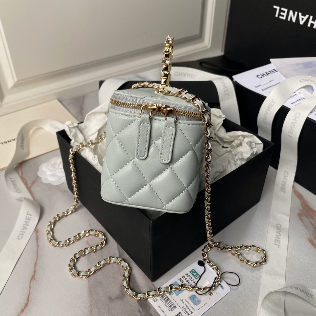 CHANEL 24P Rhinestone Handle Bag AP3799 17cm