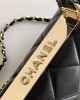 CHANEL Black Gold Diamond Buckle Bag 92236 25cm