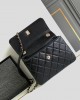 CHANEL Black Gold Diamond Buckle Bag 92236 25cm