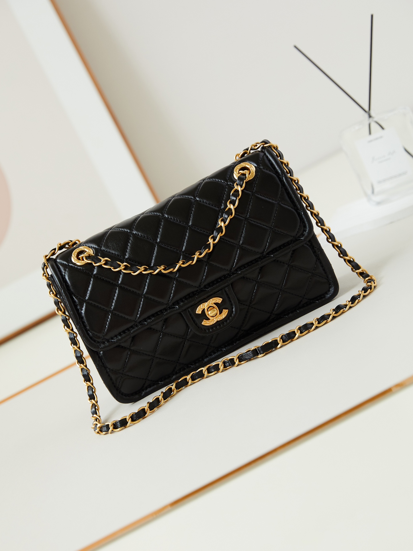 CHANEL 24A Waxed Tofu Bag AS4686 Large 17x25x8cm