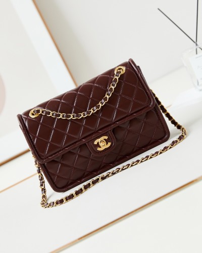 CHANEL 24A Waxed Tofu Bag AS4686 Large 17x25x8cm