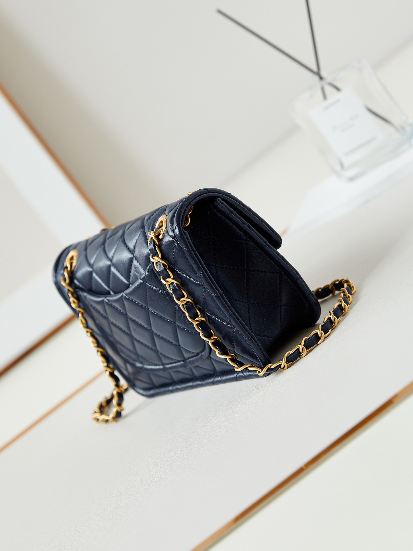 CHANEL 24A Waxed Tofu Bag AS4687 Medium 14.5x22.5x7cm