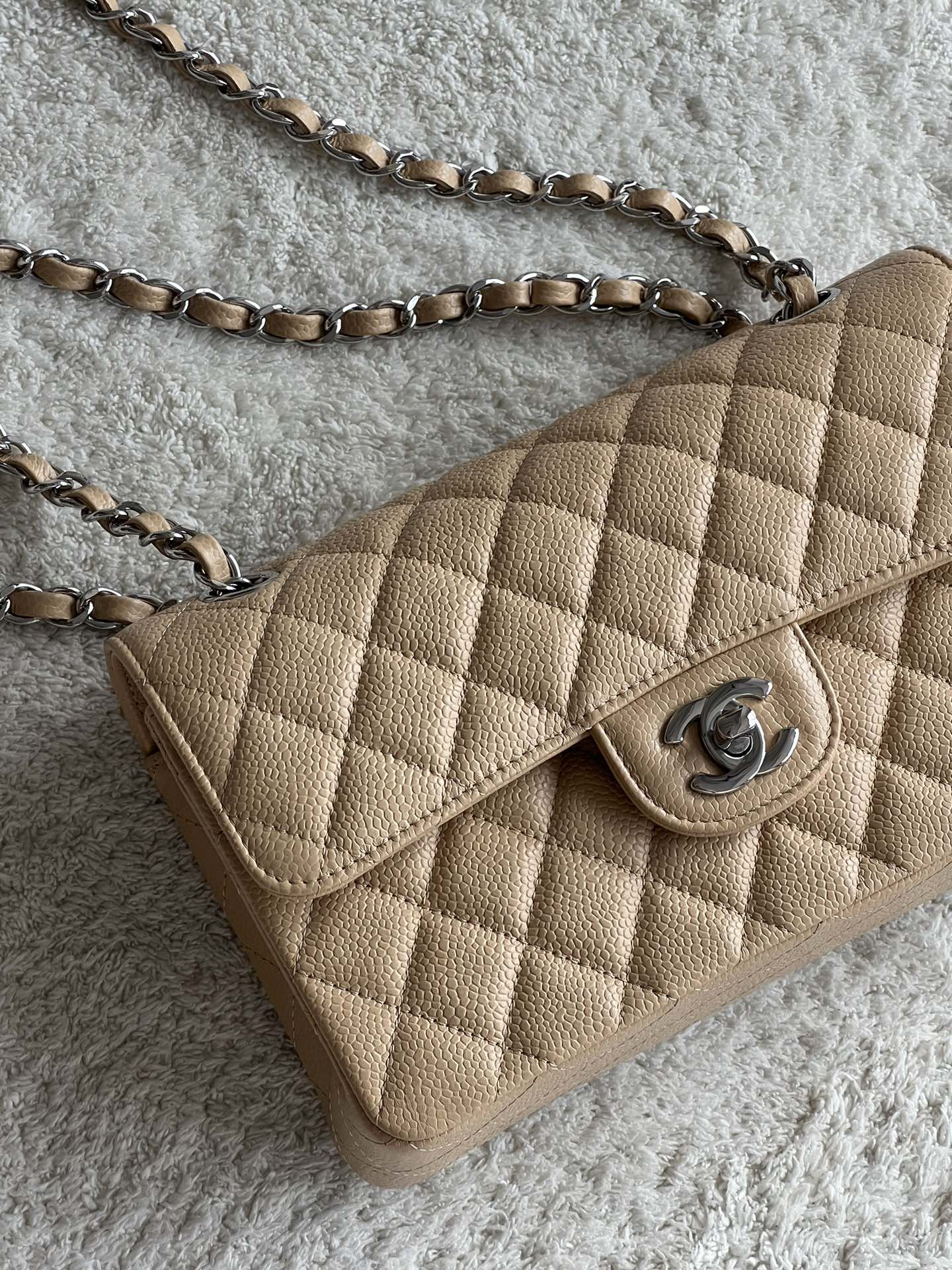 CHANEL 23cm Small Apricot French Lychee Bag 23cm