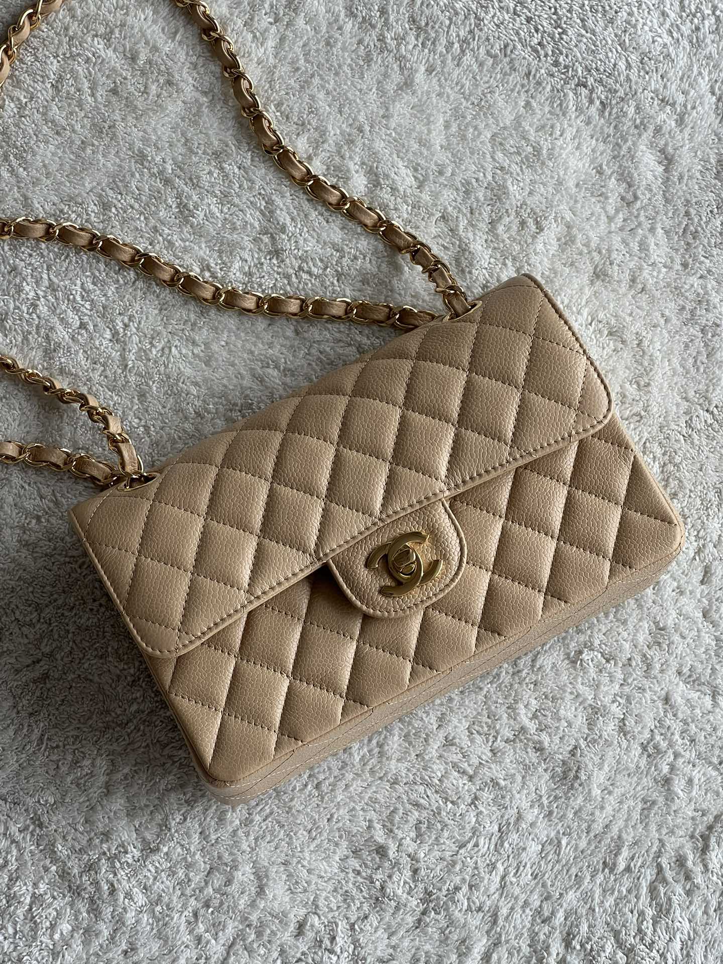 CHANEL 23cm Small Apricot French Lychee Bag 23cm