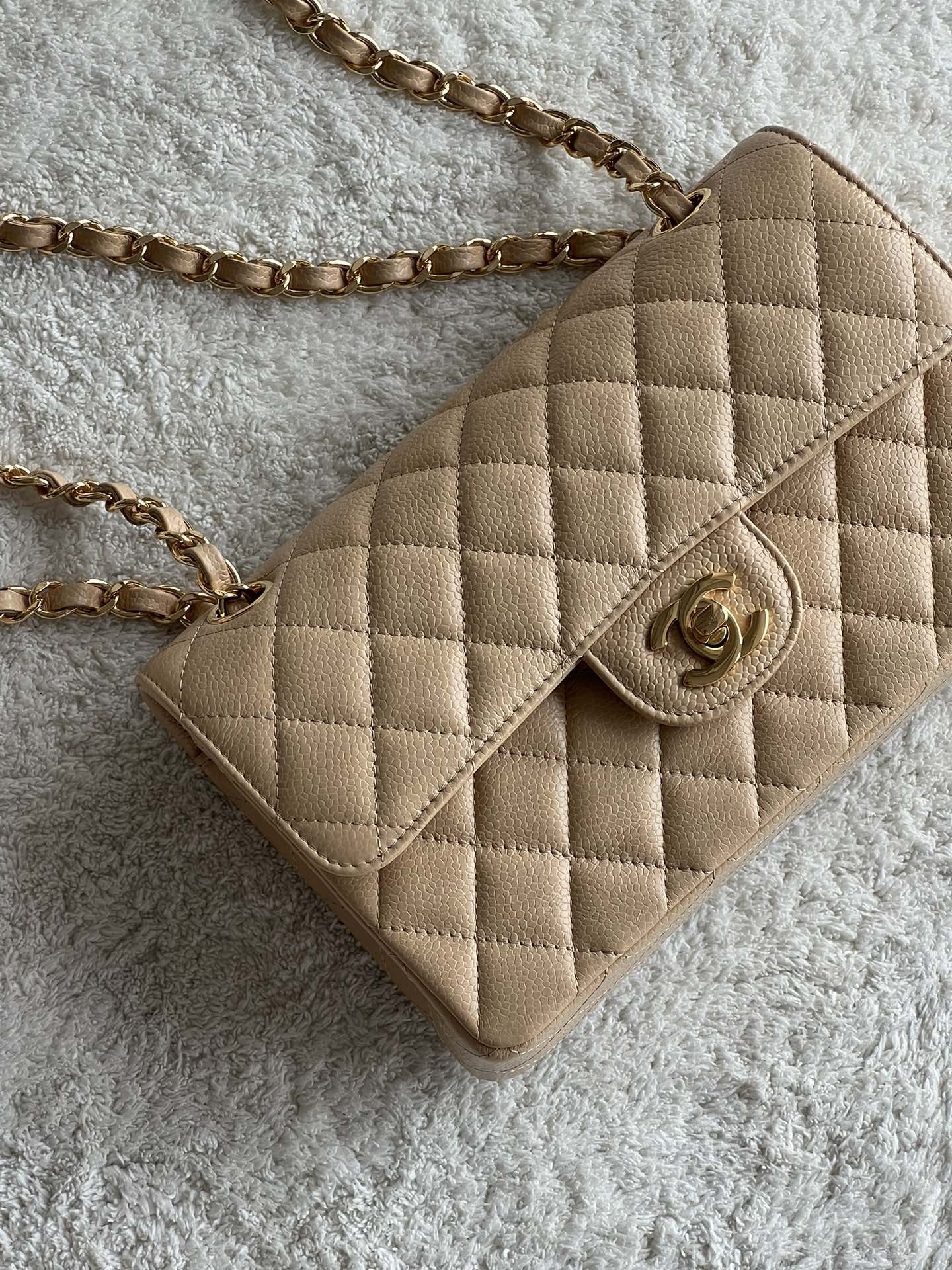 CHANEL 23cm Small Apricot French Lychee Bag 23cm