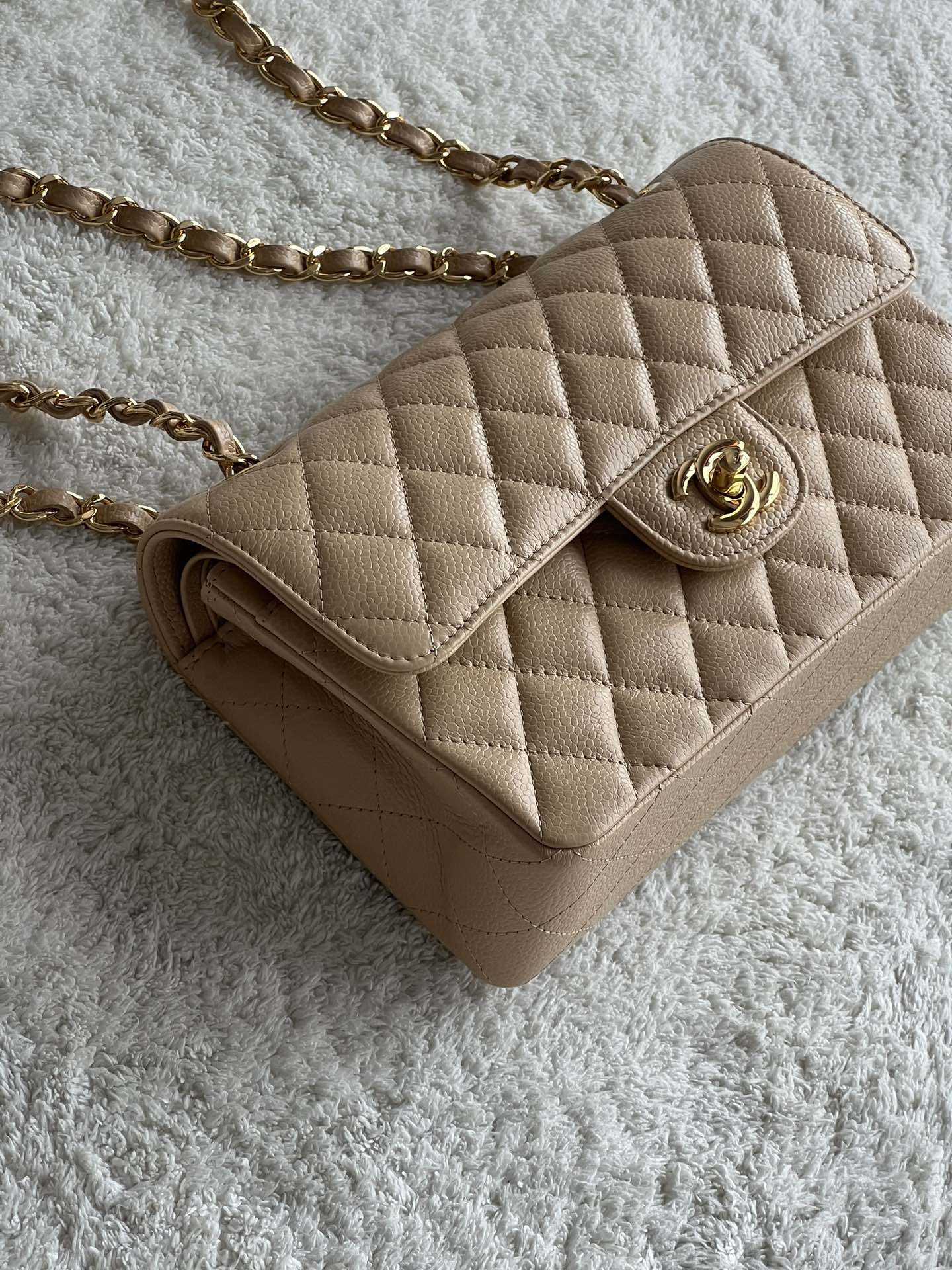 CHANEL 23cm Small Apricot French Lychee Bag 23cm