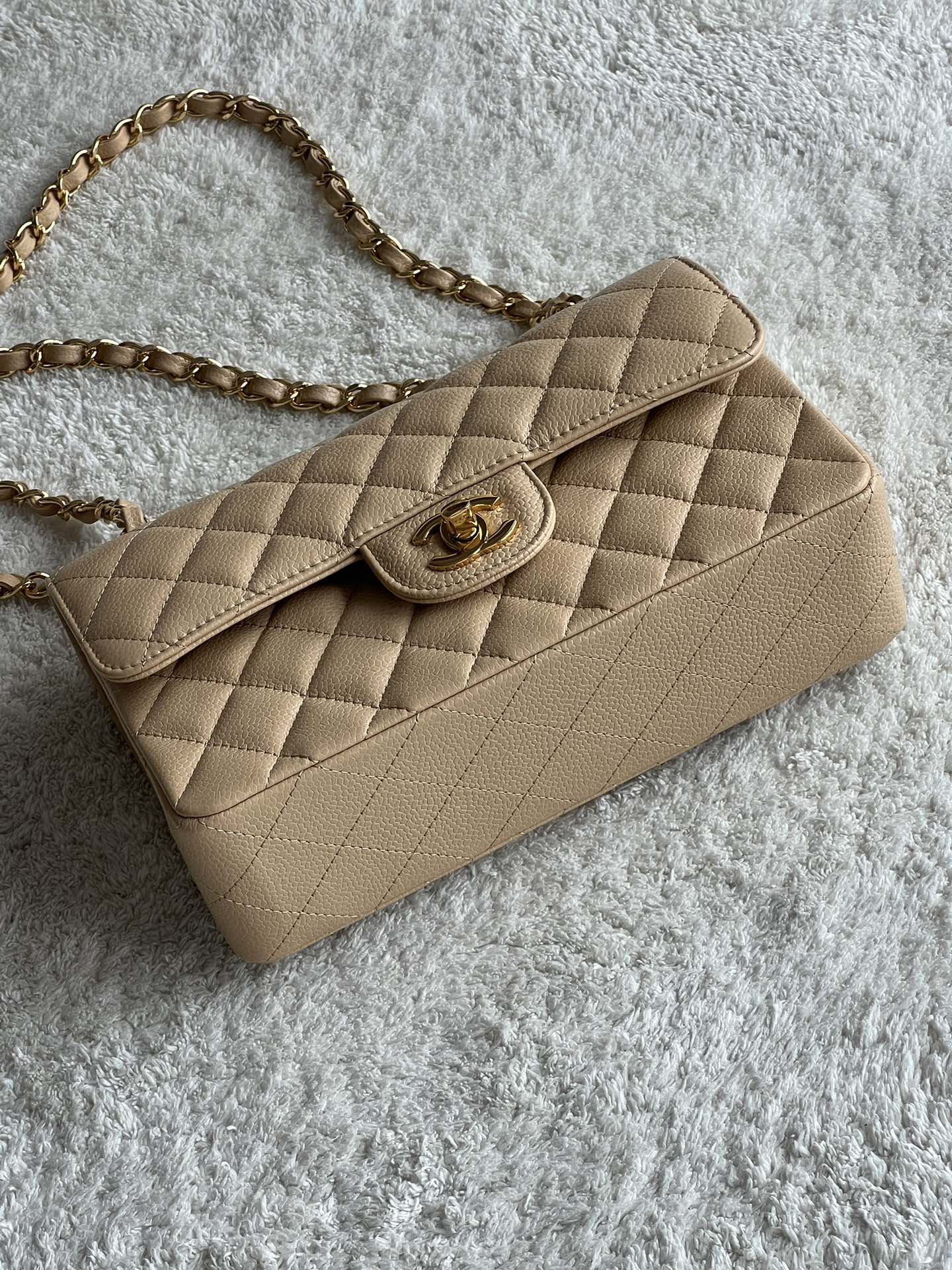 CHANEL 23cm Small Apricot French Lychee Bag 23cm