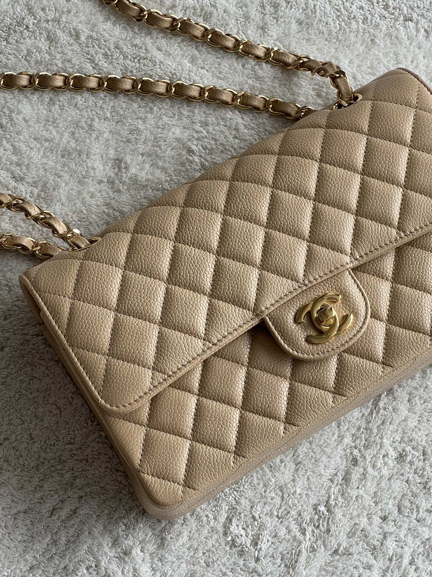 CHANEL 25cm Medium Apricot French Lychee Bag 25cm