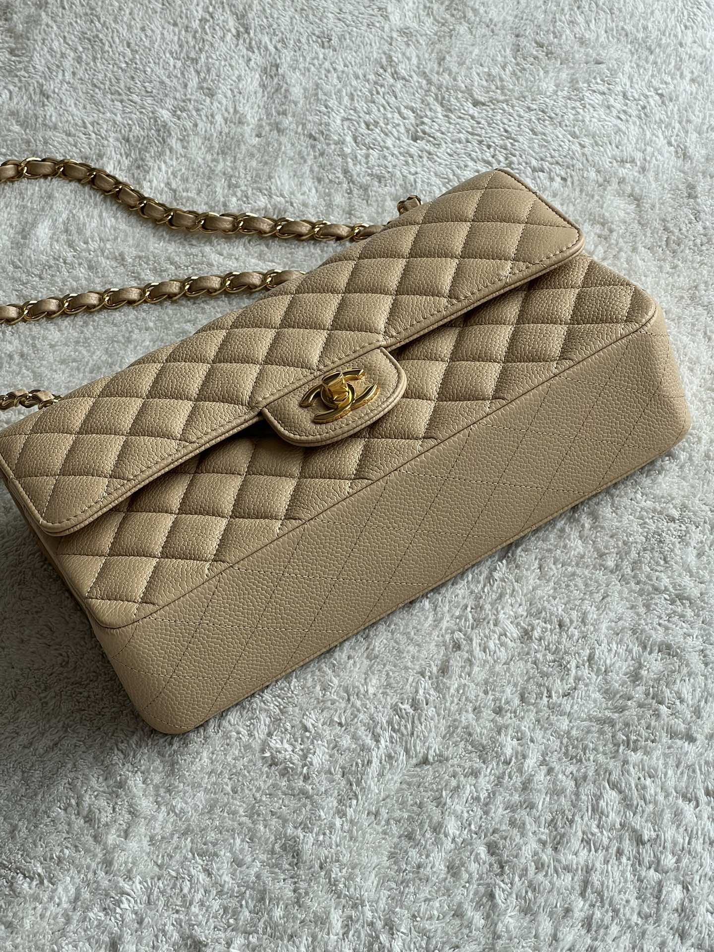 CHANEL 25cm Medium Apricot French Lychee Bag 25cm