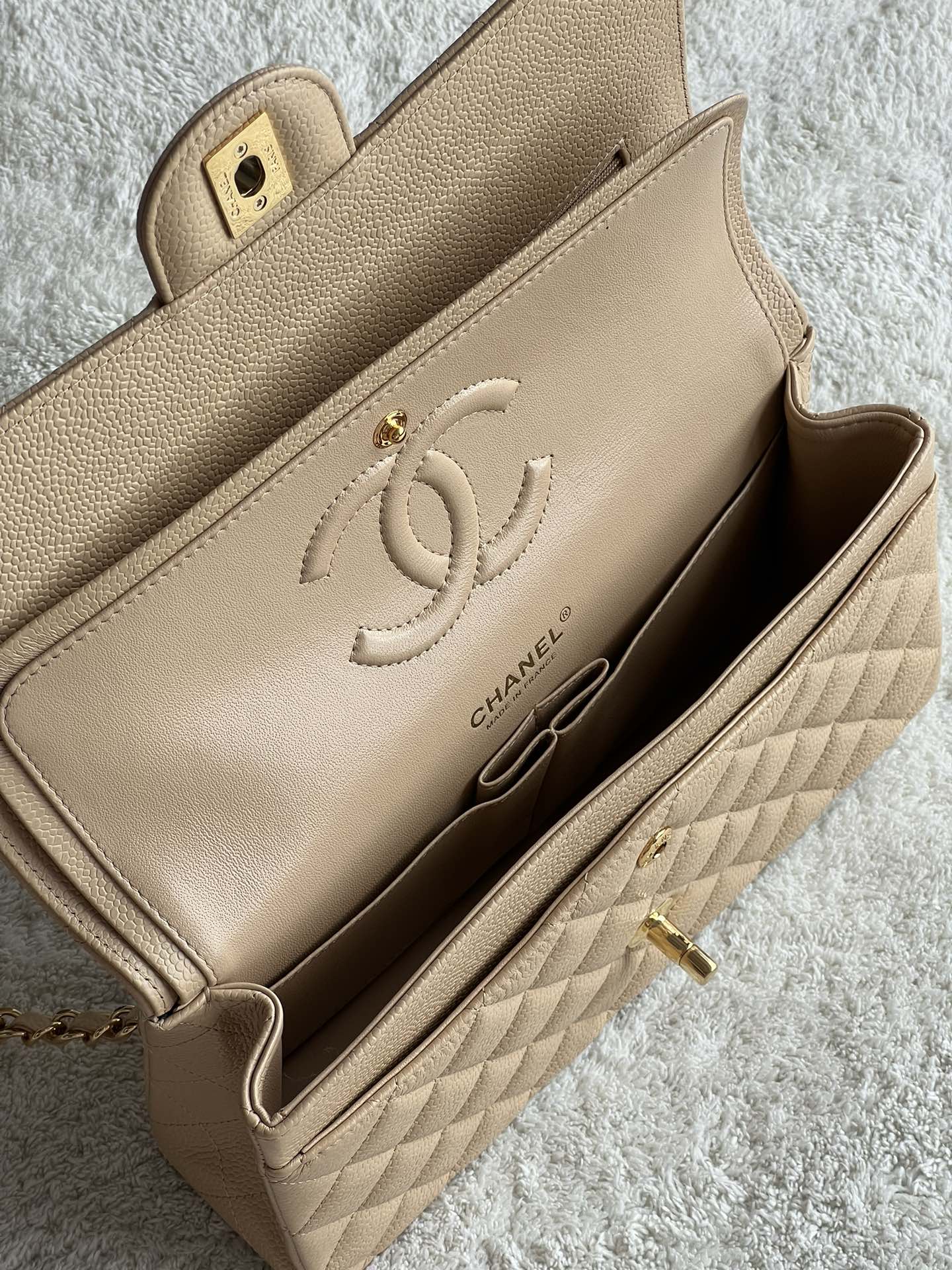 CHANEL 25cm Medium Apricot French Lychee Bag 25cm