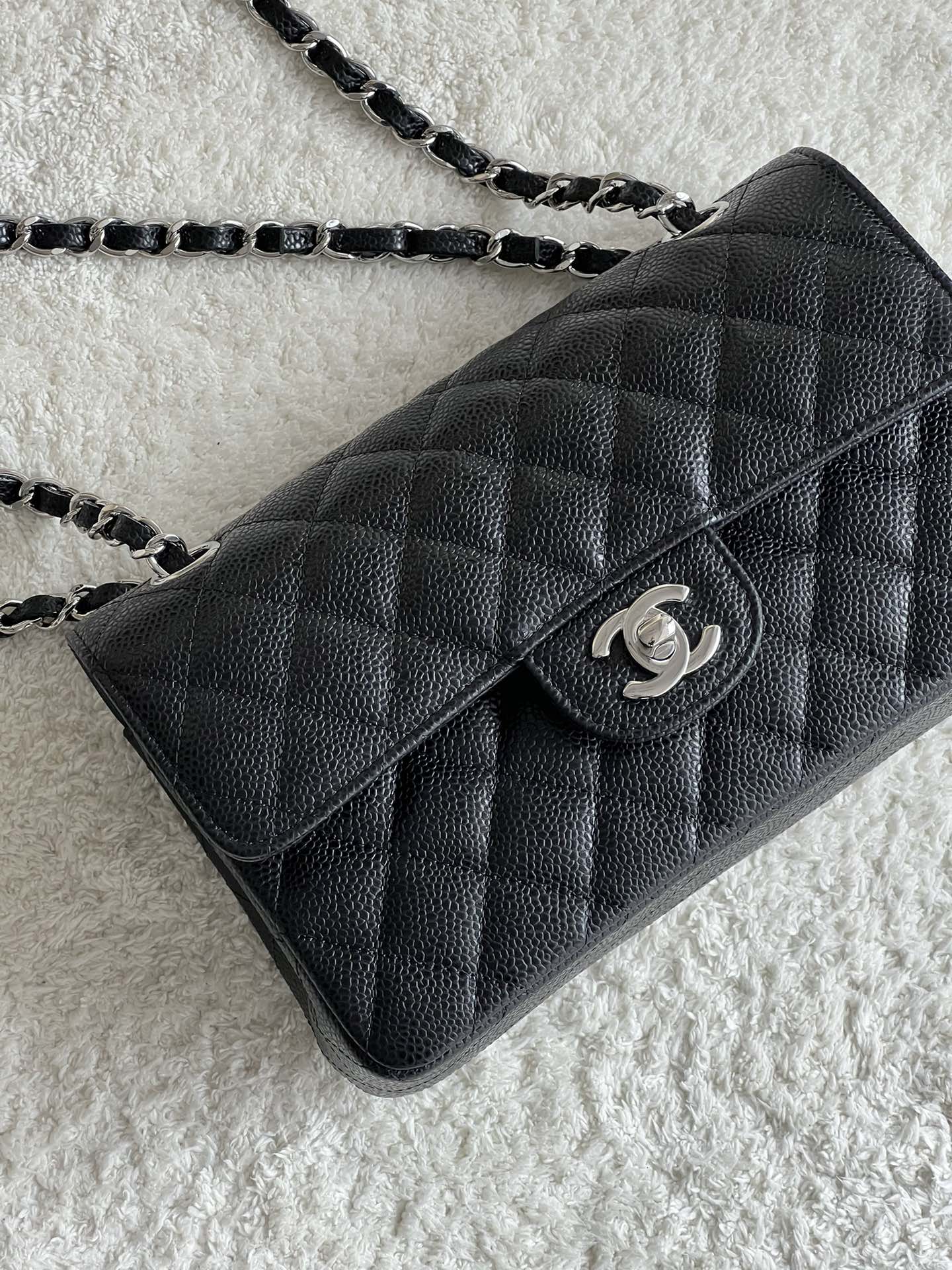 CHANEL 25cm Small Black French Lychee Bag