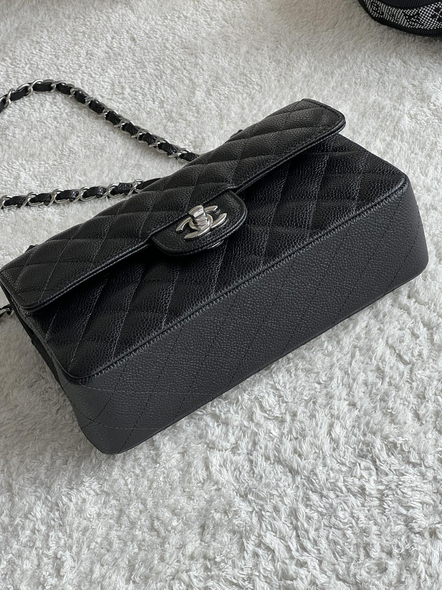 CHANEL 25cm Small Black French Lychee Bag