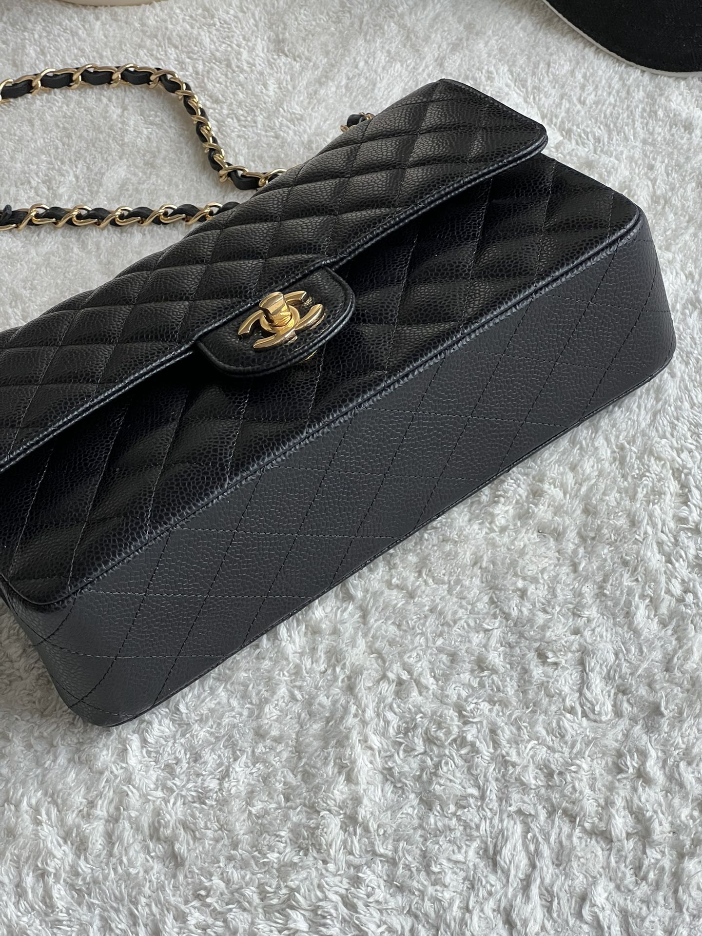 CHANEL 25cm Medium Black French Lychee Bag