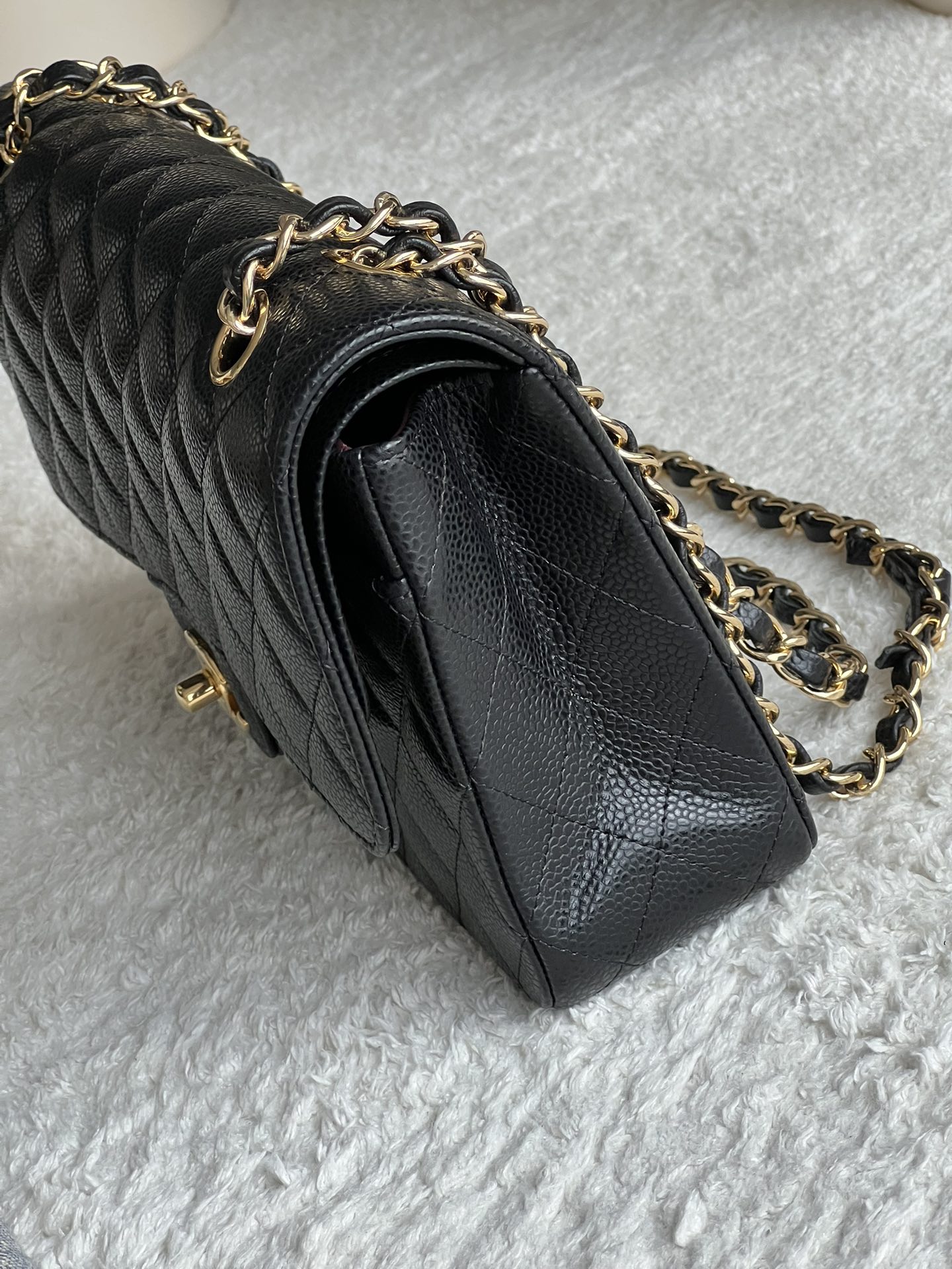 CHANEL 25cm Medium Black French Lychee Bag