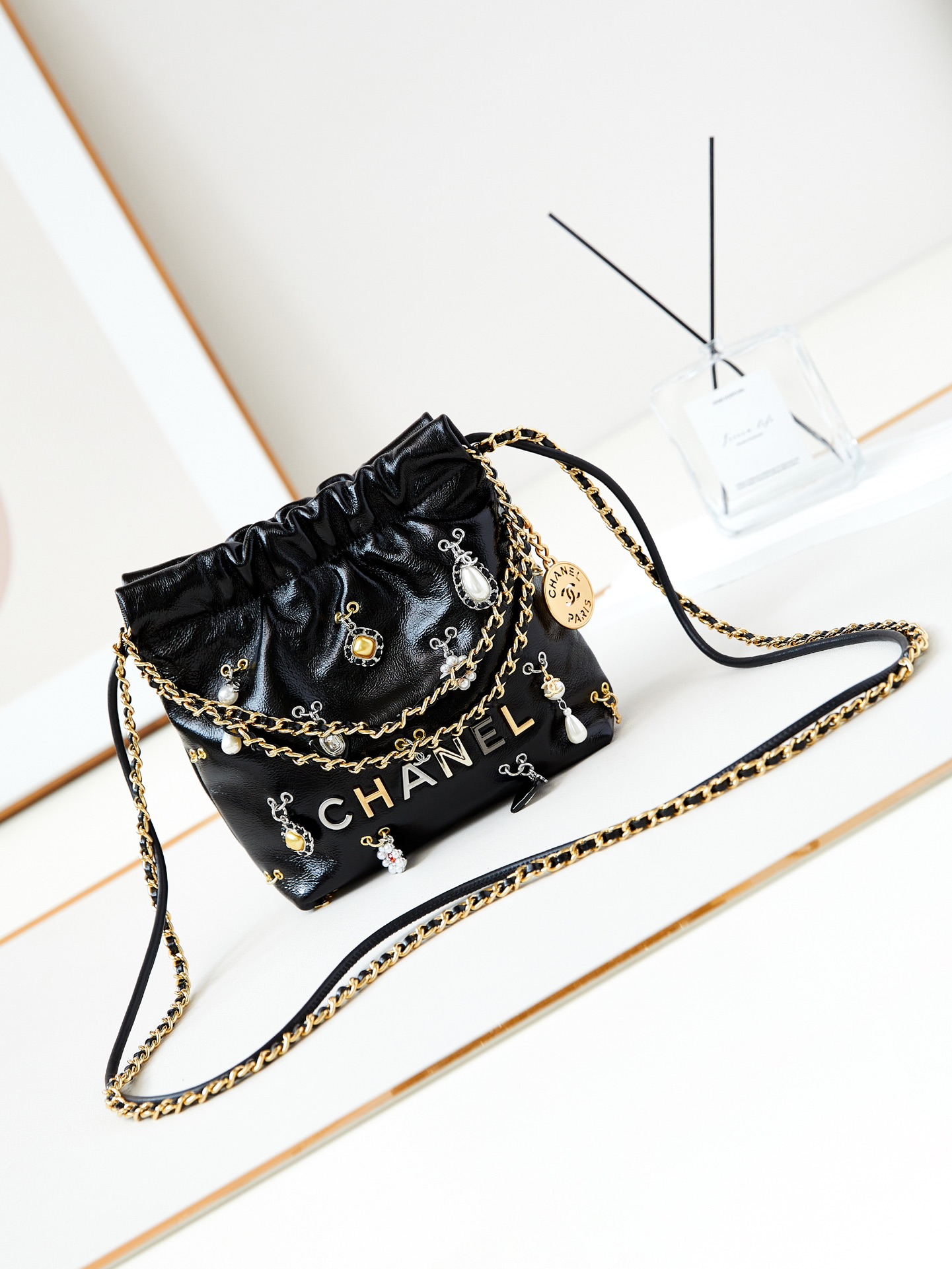 CHANEL 24A Mini Garbage Bag AS3980 19x20x6cm