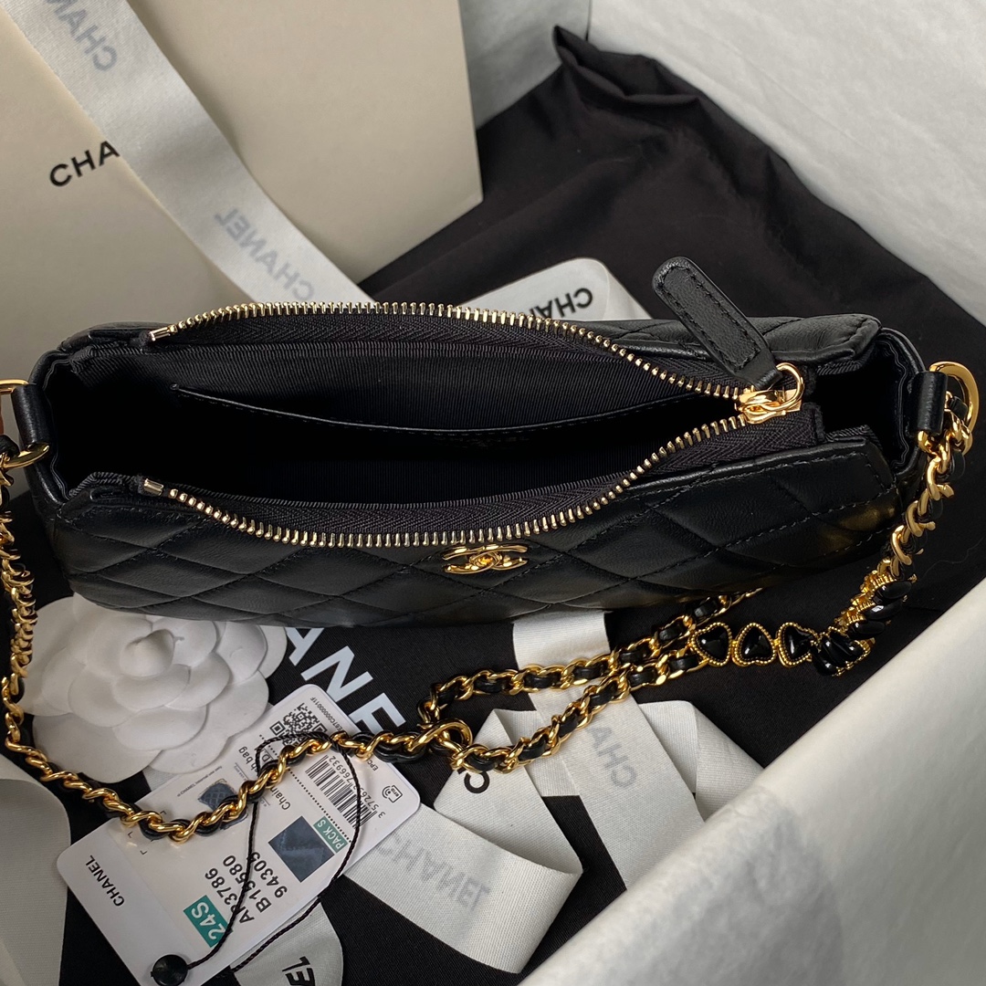 CHANEL 24P Enamel Buckle Hobo Love Bag AP3786 13x20x4.5cm