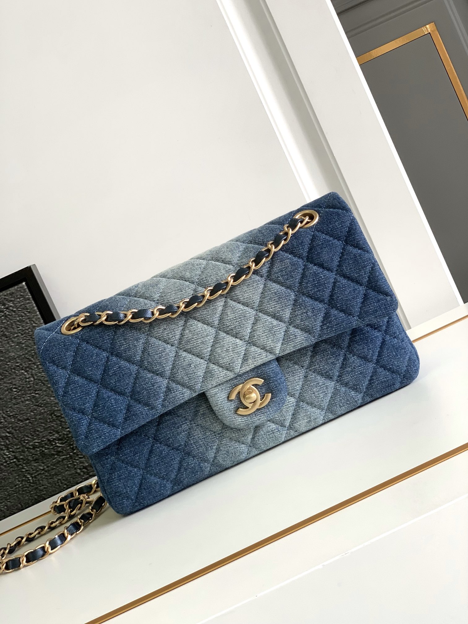 CHANEL 2.55 New Denim CF24s Bag 1112 Medium 25cm