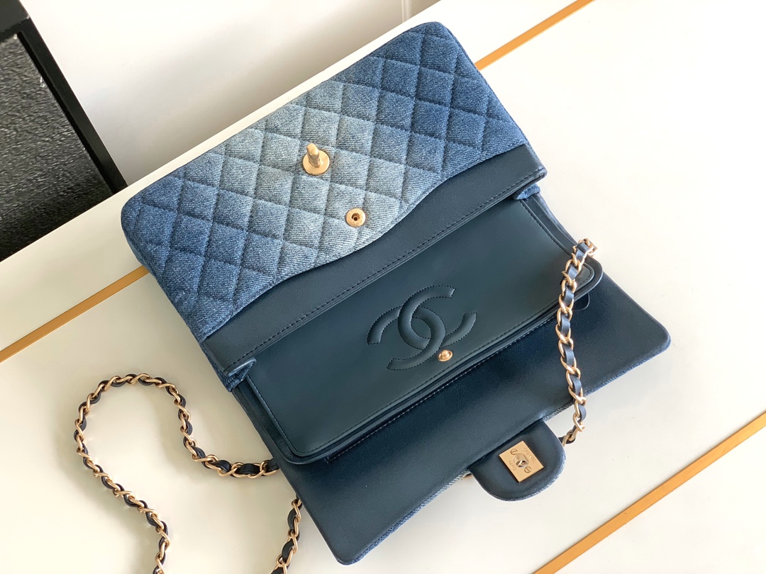 CHANEL 2.55 New Denim CF24s Bag 1112 Medium 25cm