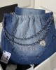 CHANEL 2023S Hot 22 Denim Shopping Bag AS3261 39x42x8cm