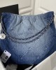 CHANEL 2023S Hot 22 Denim Shopping Bag AS3261 39x42x8cm