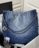 CHANEL 2023S Hot 22 Denim Shopping Bag AS3260 35x37x7cm