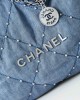 CHANEL 24S Denim Garbage Bag with Staples AS3261 39x42x8cm