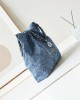 CHANEL 24S Denim Garbage Bag with Staples AS3261 39x42x8cm