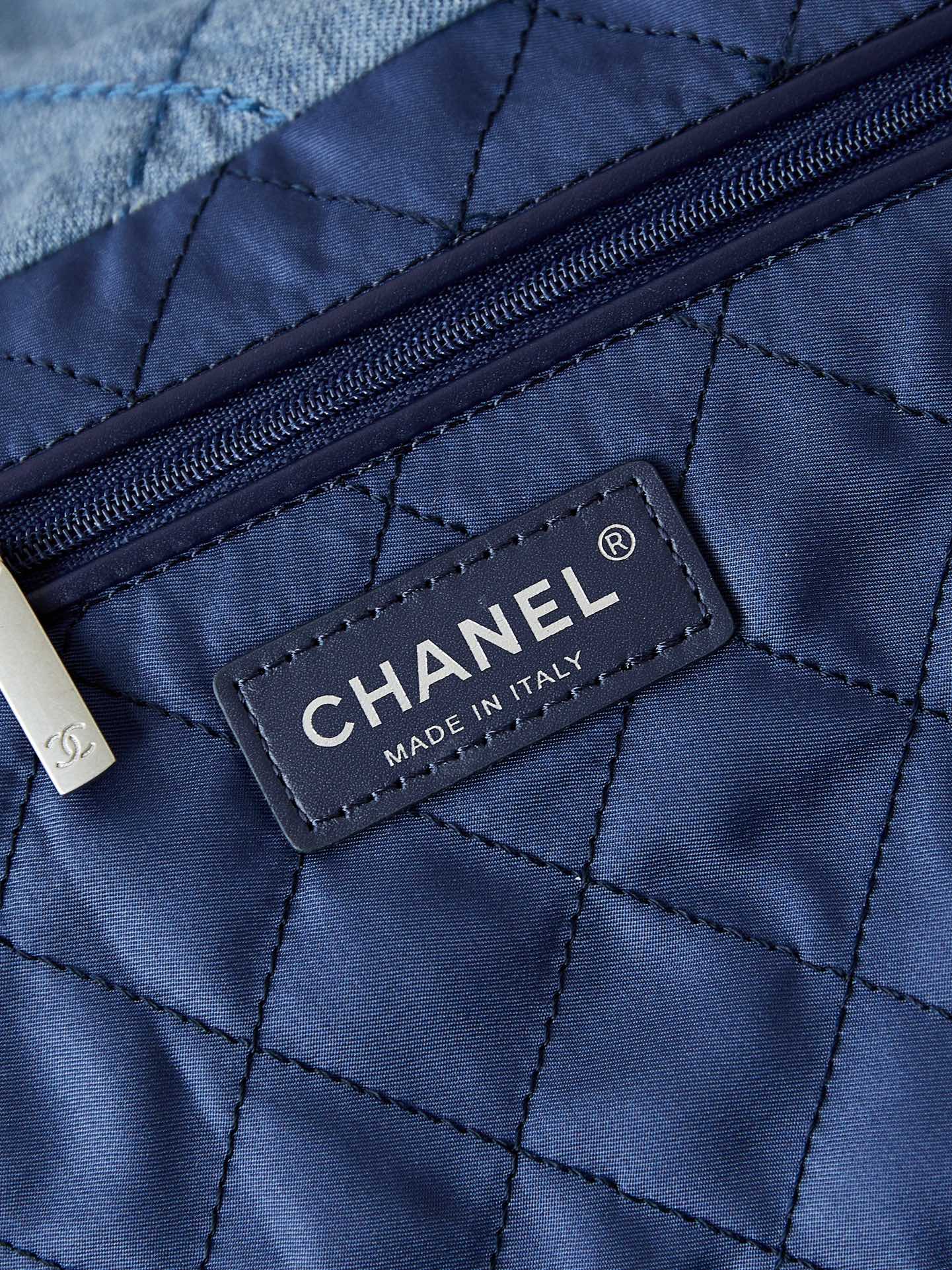 CHANEL 24S Denim Garbage Bag with Staples AS3261 39x42x8cm