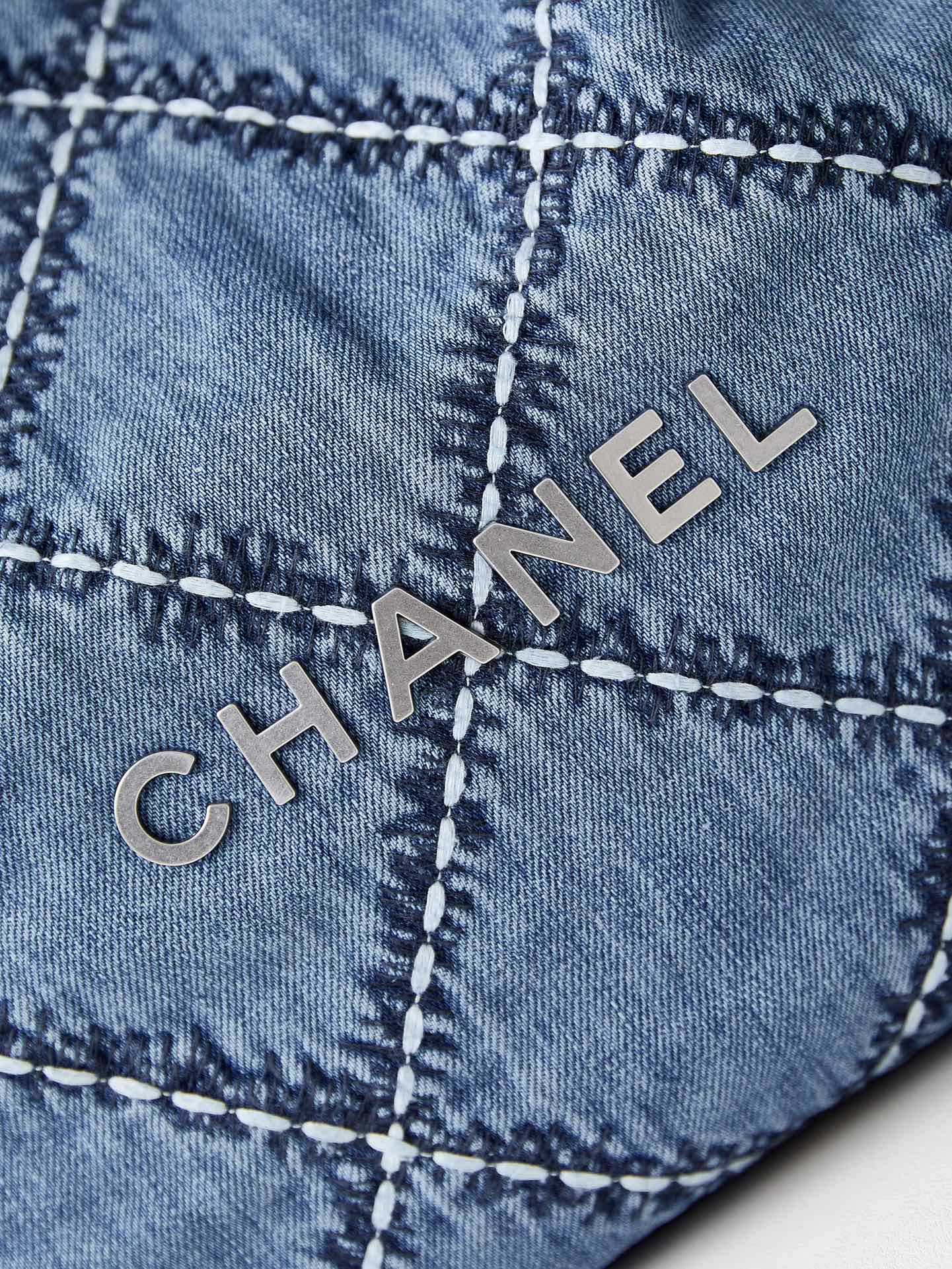 CHANEL 24P Denim Trash Bag AS3261 39x42x8cm