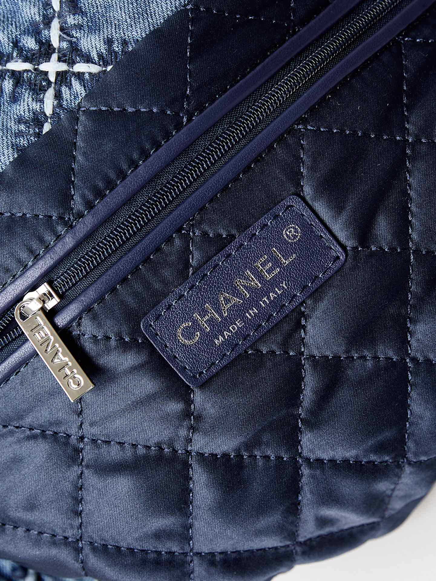 CHANEL 24P Denim Trash Bag AS3261 39x42x8cm