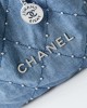 CHANEL 24S Denim Garbage Bag with Staples AS3260 35x37x7cm