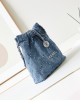 CHANEL 24S Denim Garbage Bag with Staples AS3260 35x37x7cm