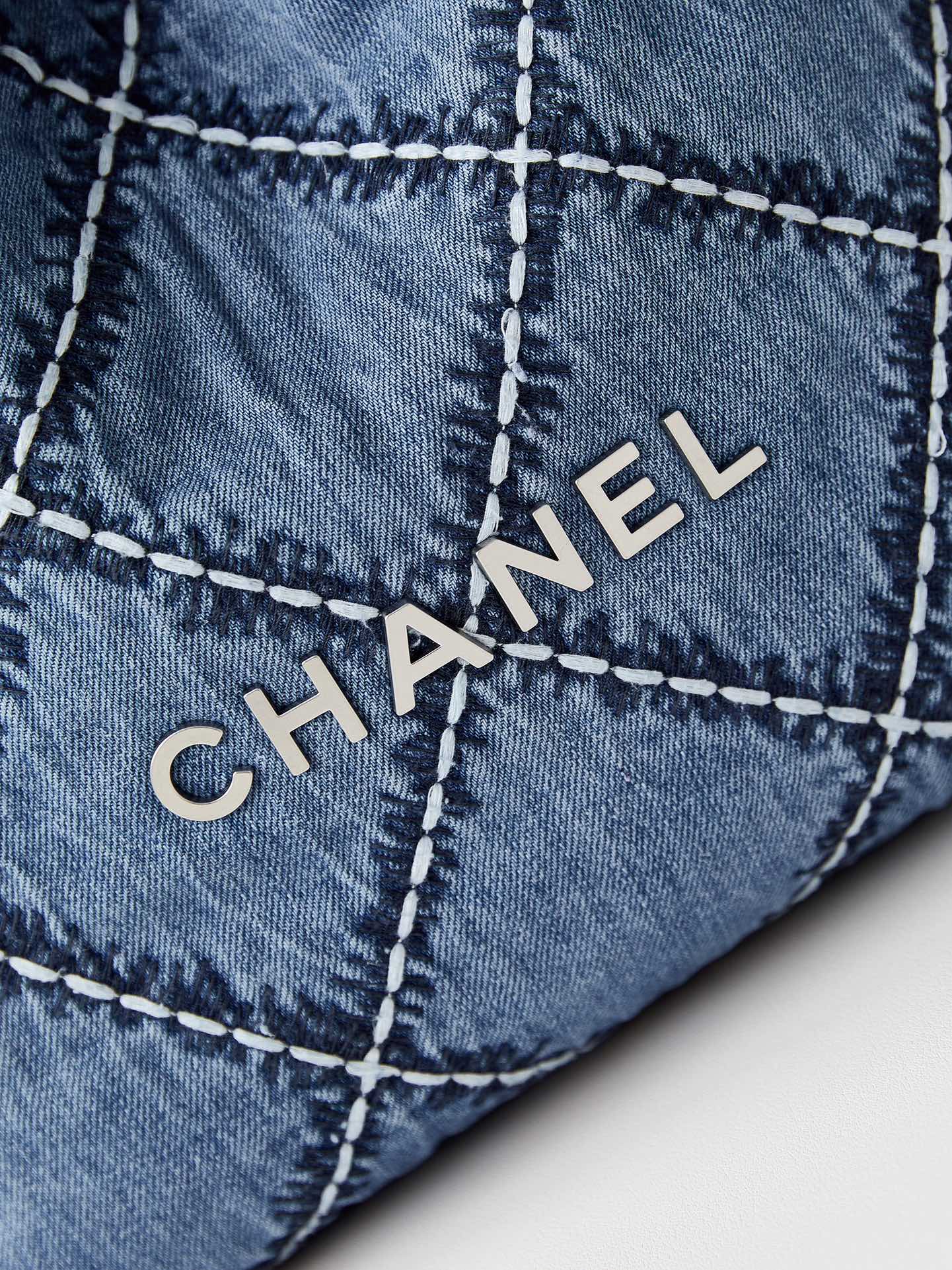 CHANEL 24P Denim Garbage Bag AS3260 35x37x7cm