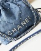 CHANEL 24S Denim Nailing Bag AS3980 20x19x6cm