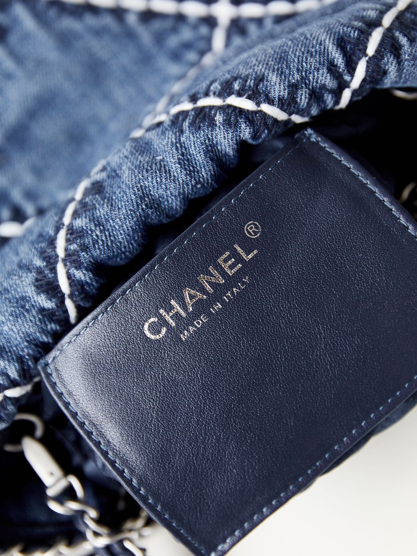 CHANEL 24P Denim Garbage Bag AS3980 20x19x6cm