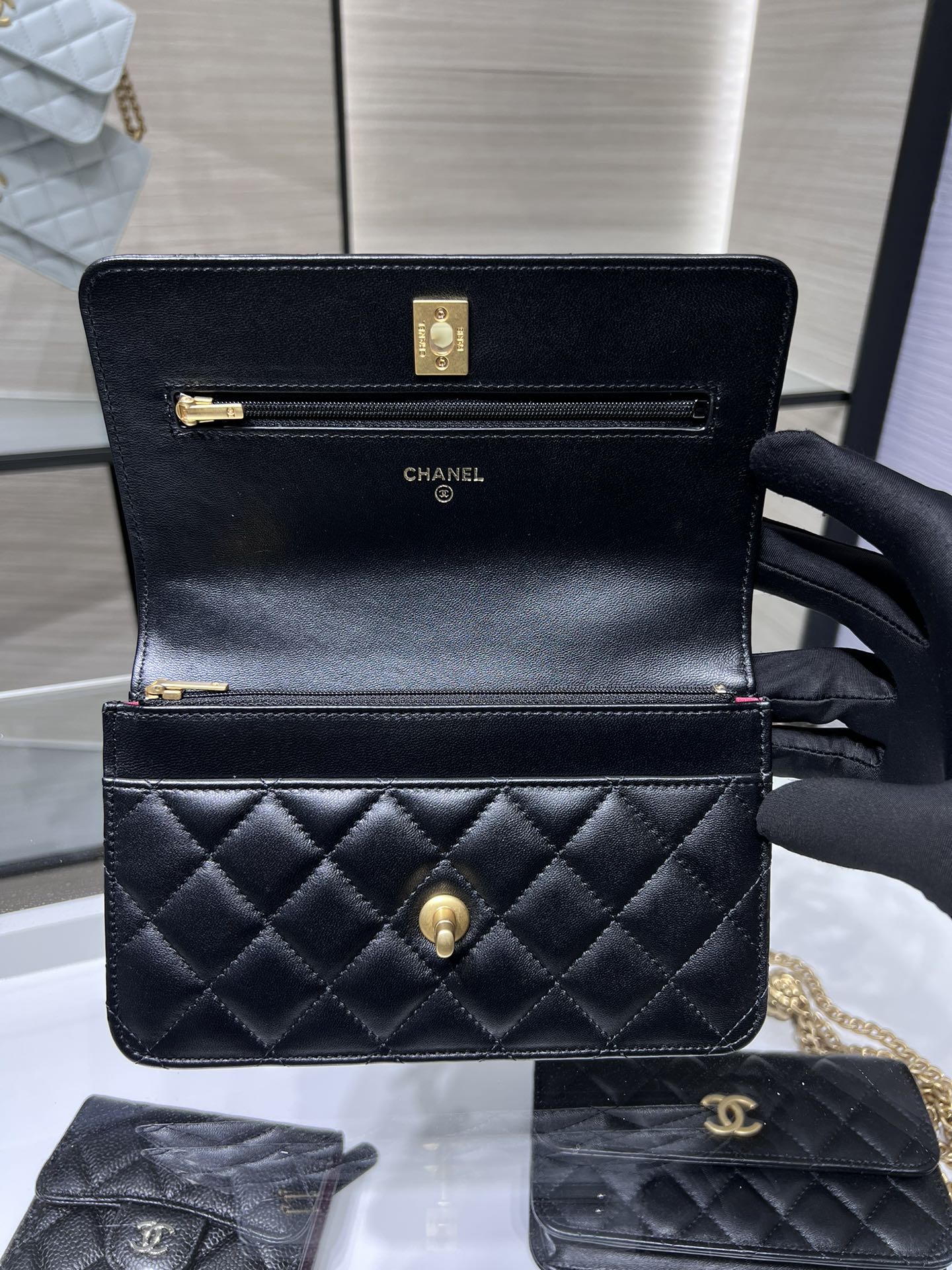 CHANEL 23P WOC Camellia Buckle AP3297