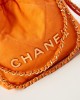 CHANEL 25 Early Spring Orange Canvas Garbage Bag AS3980 20x19x6cm